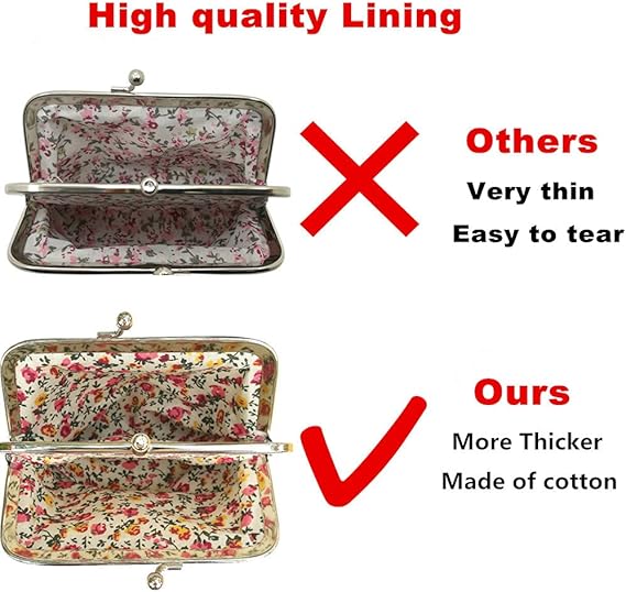 Cute Floral Buckle Coin Purses Vintage Pouch Kiss-lock Change Purse Wallets