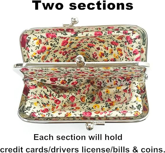 Cute Floral Buckle Coin Purses Vintage Pouch Kiss-lock Change Purse Wallets