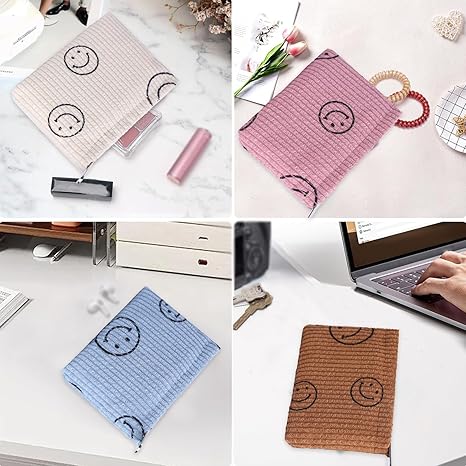 2 Pack Coin Purse, Soft Corduroy Purse Pouch with Zipper Cute Smiley Face Coin Purse Mini Change Purse Pouch for Pocket, Small Pouch for Women Credit Card Key Lipstick Holder