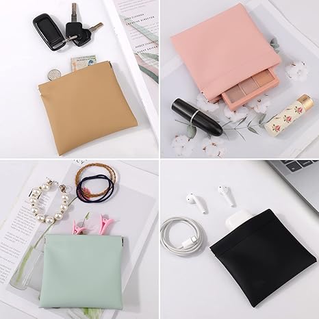 4 PCS Small Makeup Bag for Purse, Mini Portable Cosmetic Bags for Women, Coin Purse Lipstick Cosmetic Accessories Organizer, Small Travel Kit Storage Pouch